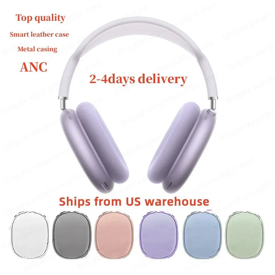 For Airpods Max 2 3 4 Bluetooth Headband Headphone Accessories Airpodspro Max Headphones Earphone ANC Metal Shell Smart Case Silicone Anti-Drop Protective Case